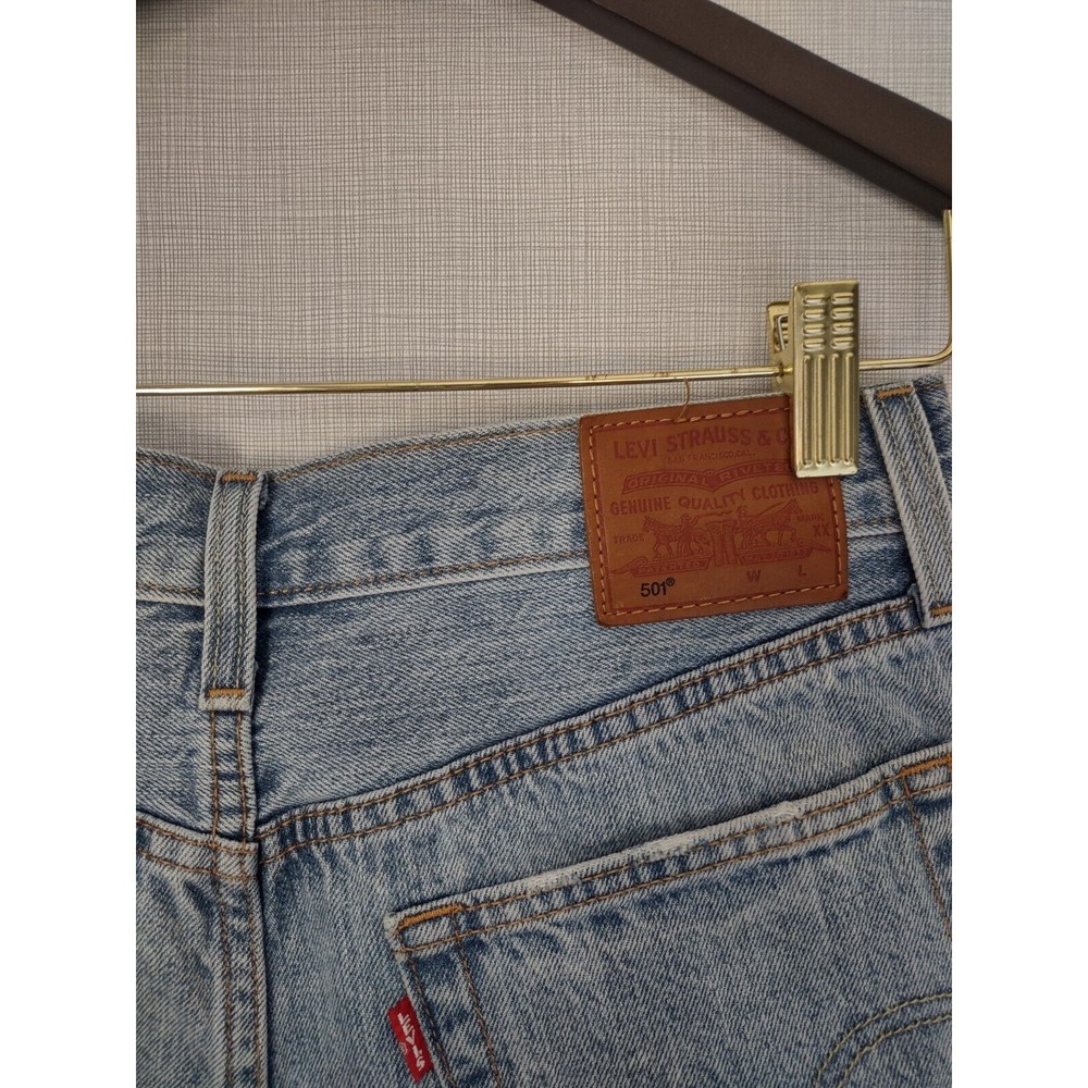 Levis Shorts Premium Denim 28 Blue Jean Cutoffs  Fray High Rise - Picture 8 of 9